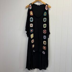 Cellabie Women Boho Festival Crochet High Low Dress Size OS Hippie Whimsigoth